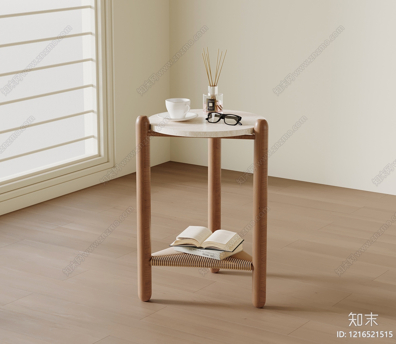 奶油风边几3D模型下载【ID:1216521515】