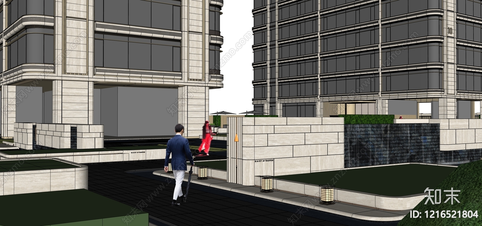 现代主义小区建筑SU模型下载【ID:1216521804】