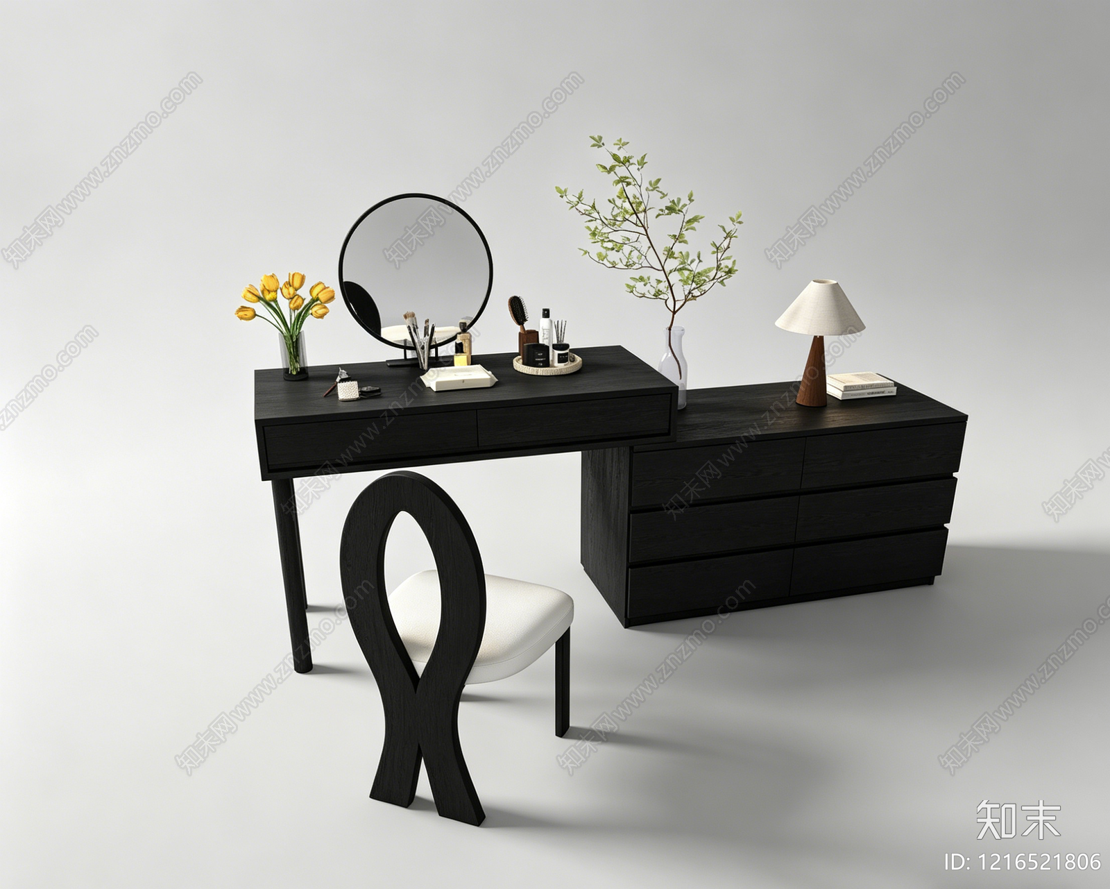 极简梳妆台SU模型下载【ID:1216521806】