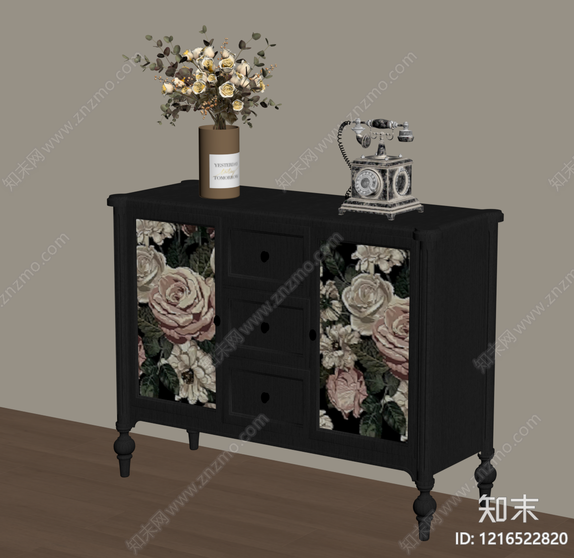 中古风玄关柜SU模型下载【ID:1216522820】