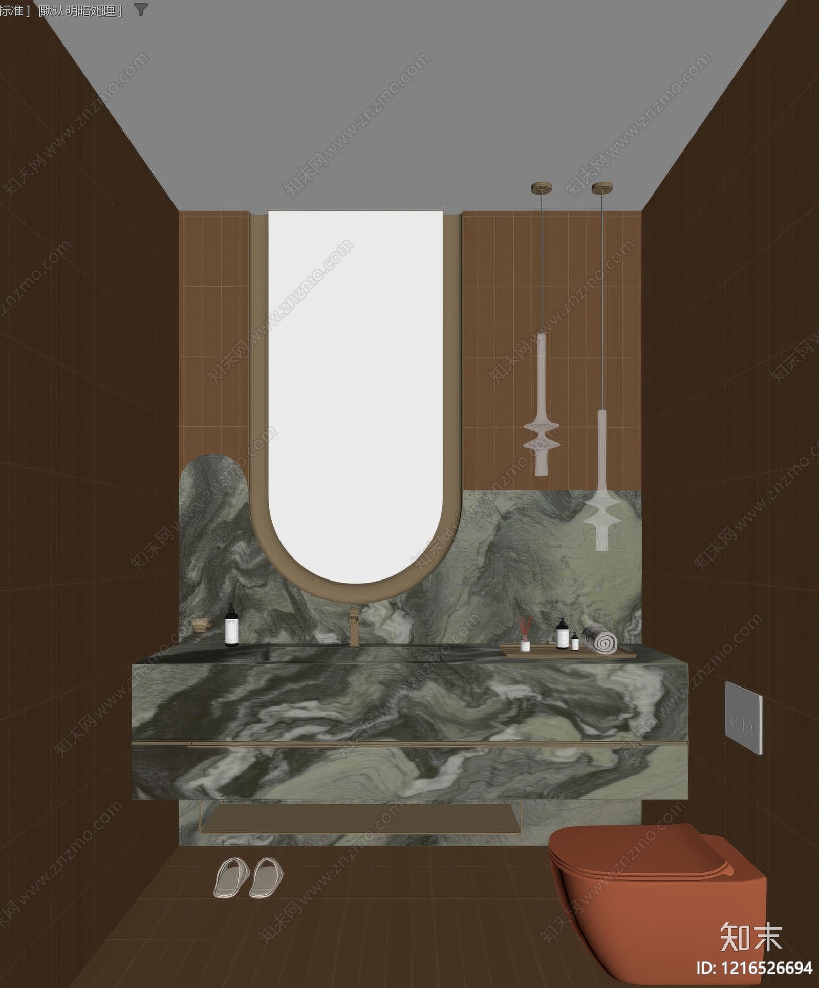 现代轻奢酒店卫生间3D模型下载【ID:1216526694】