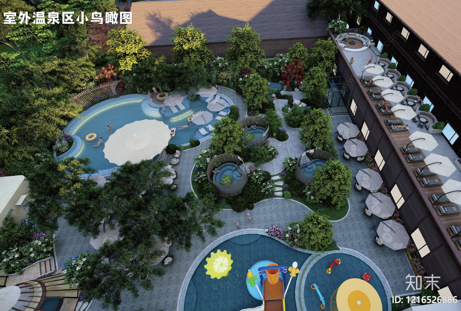 温泉度假区施工图下载【ID:1216526886】