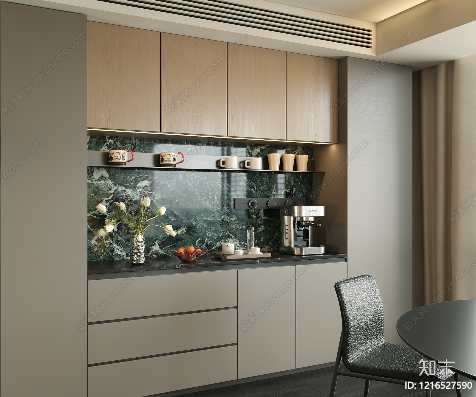 现代简约餐边柜3D模型下载【ID:1216527590】