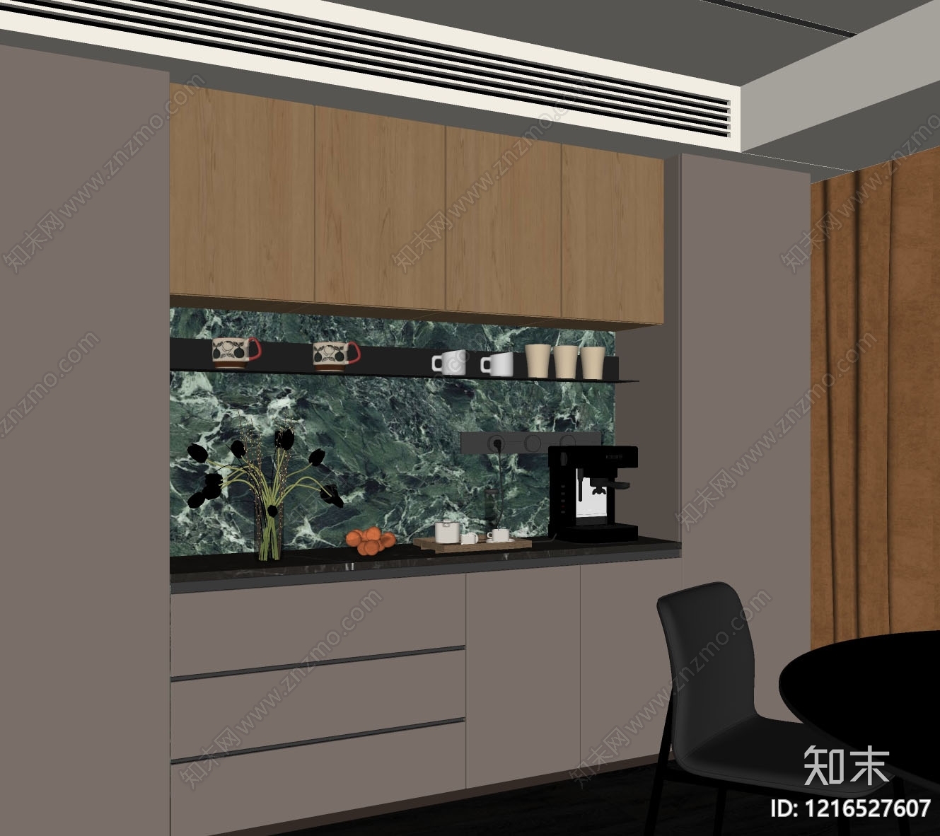 现代简约餐边柜SU模型下载【ID:1216527607】