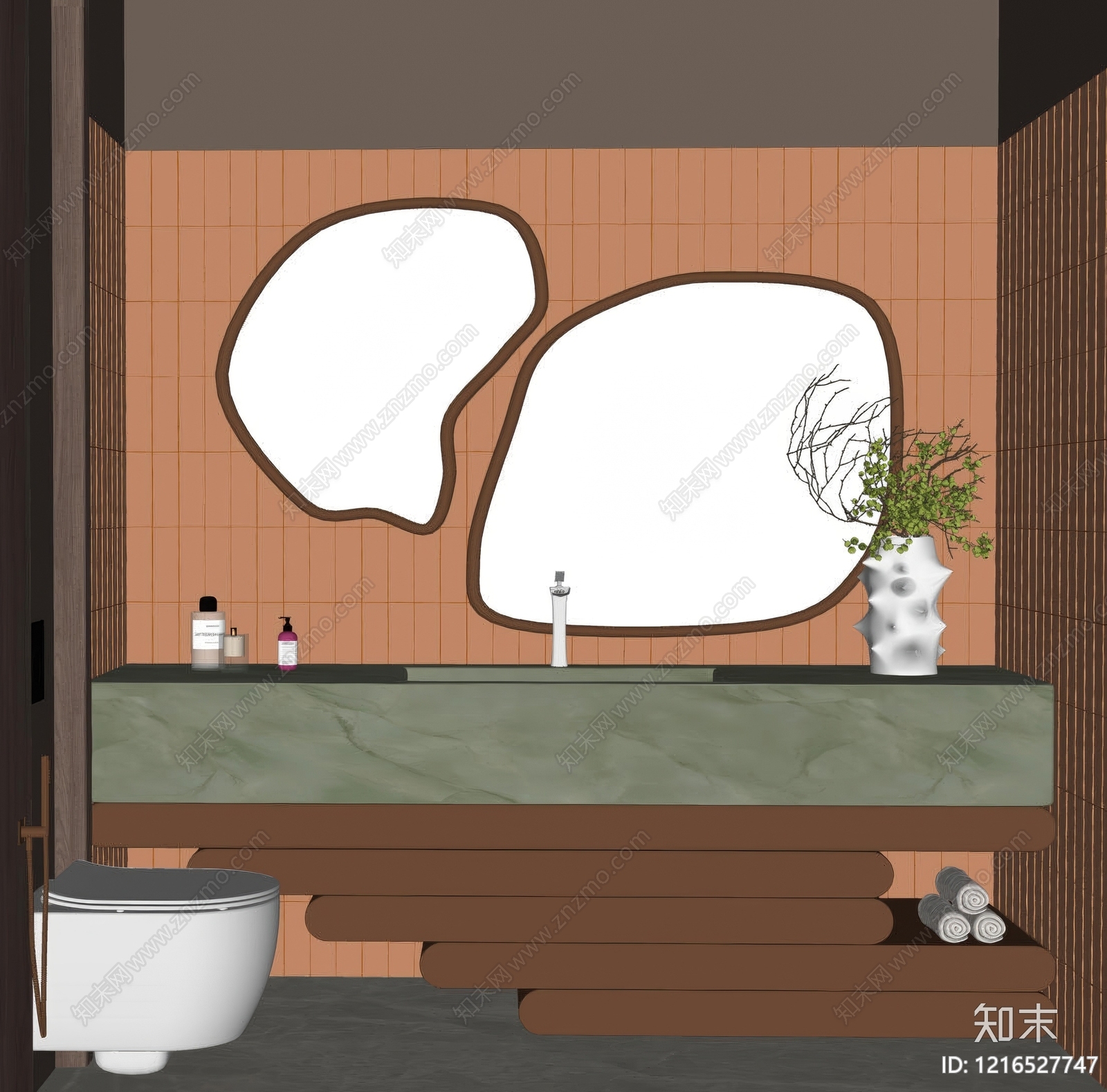 复古酒店卫生间SU模型下载【ID:1216527747】