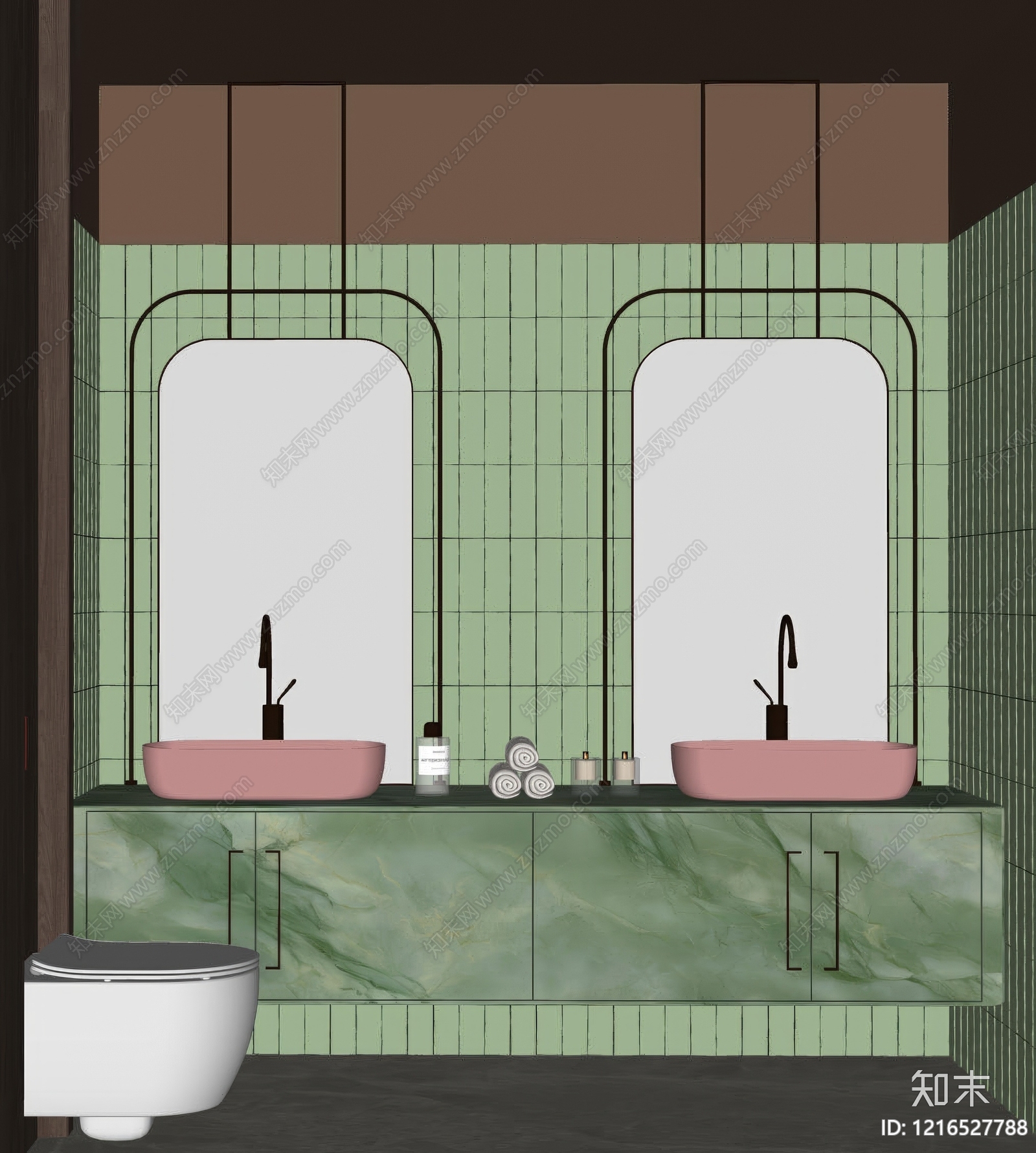 复古摩登酒店卫生间SU模型下载【ID:1216527788】