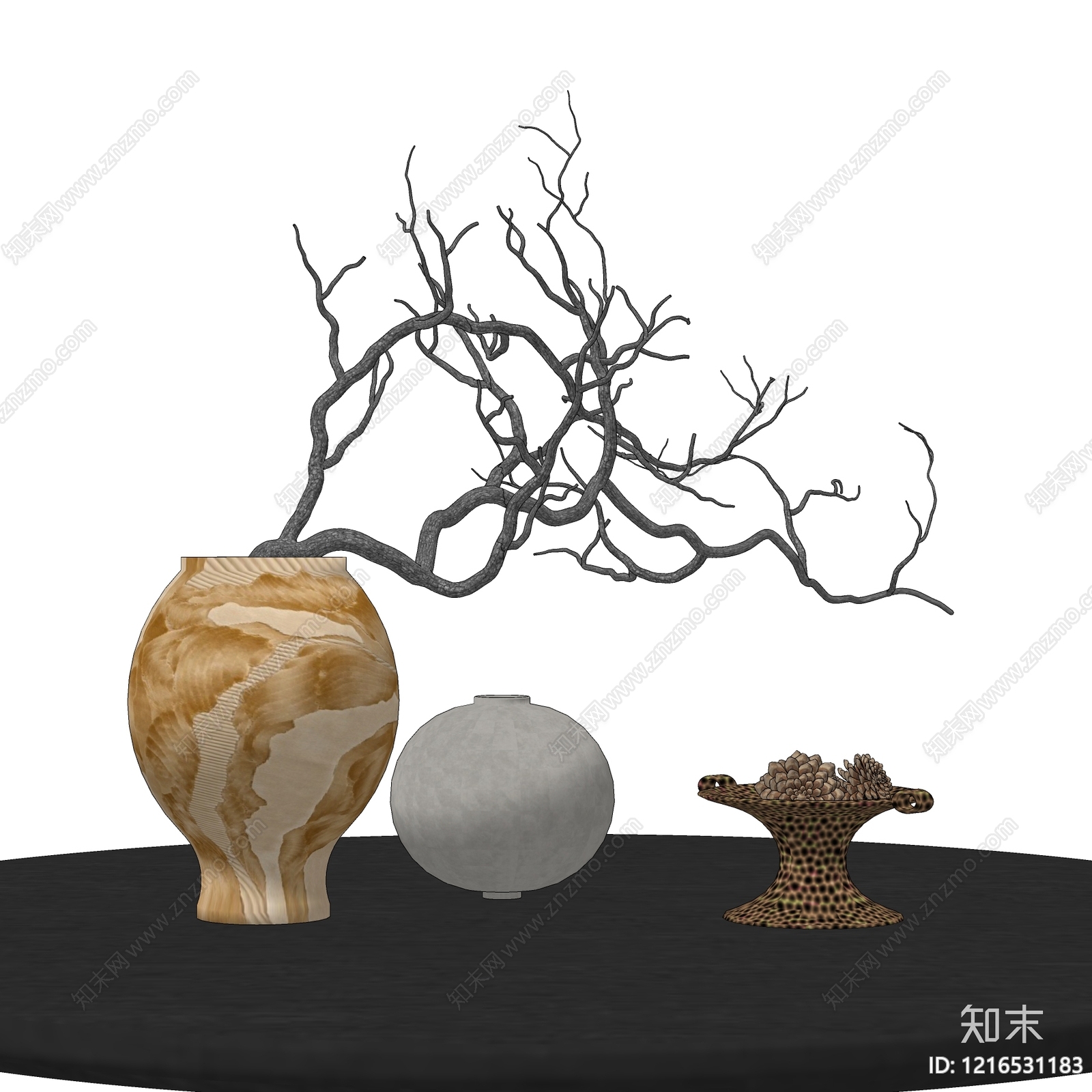 新中式摆件组合SU模型下载【ID:1216531183】