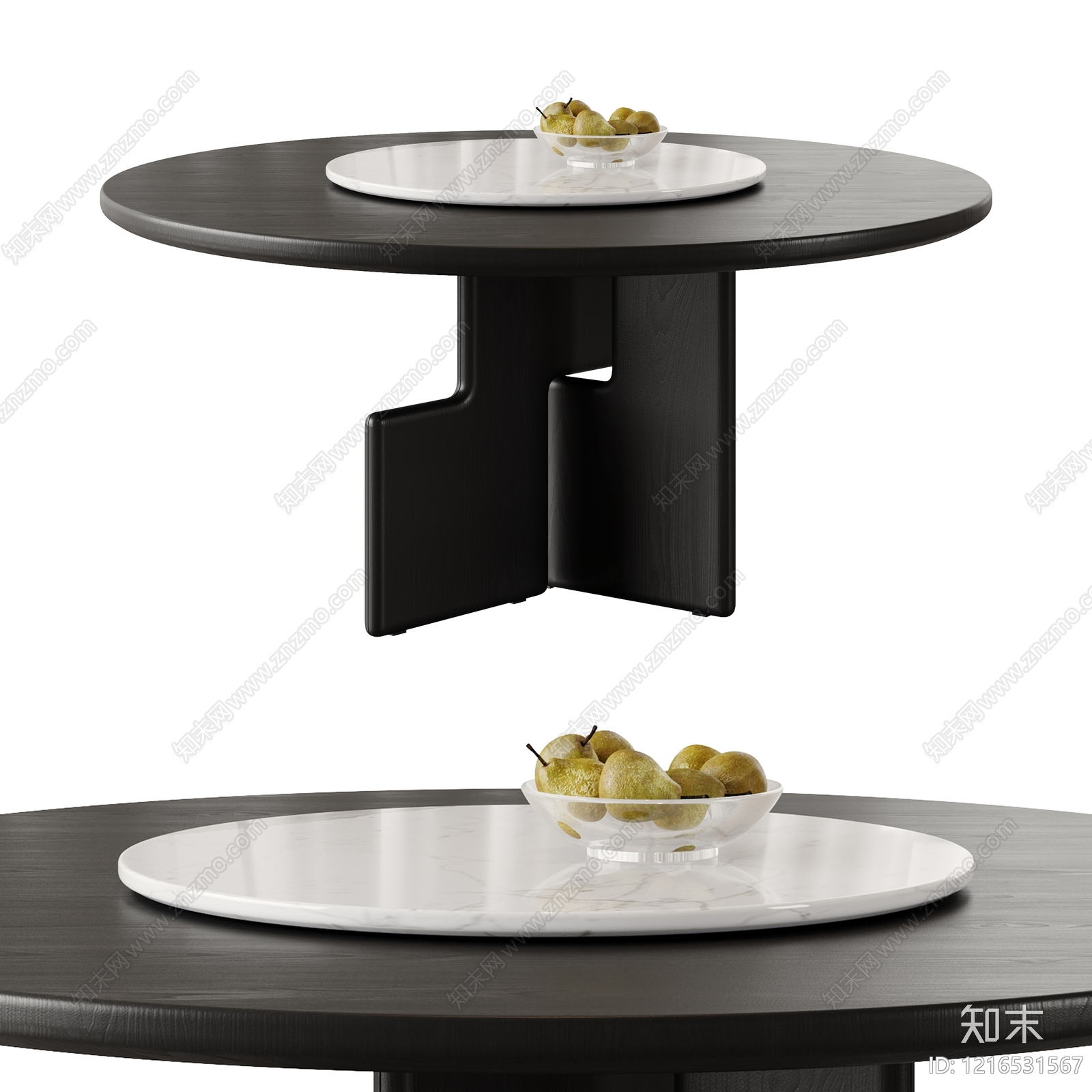 极简茶几3D模型渲染效果图