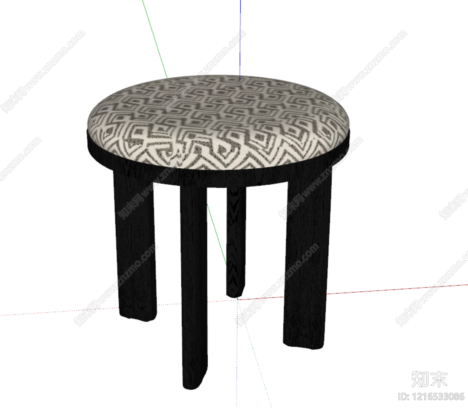 现代简约沙发凳SU模型下载【ID:1216533086】