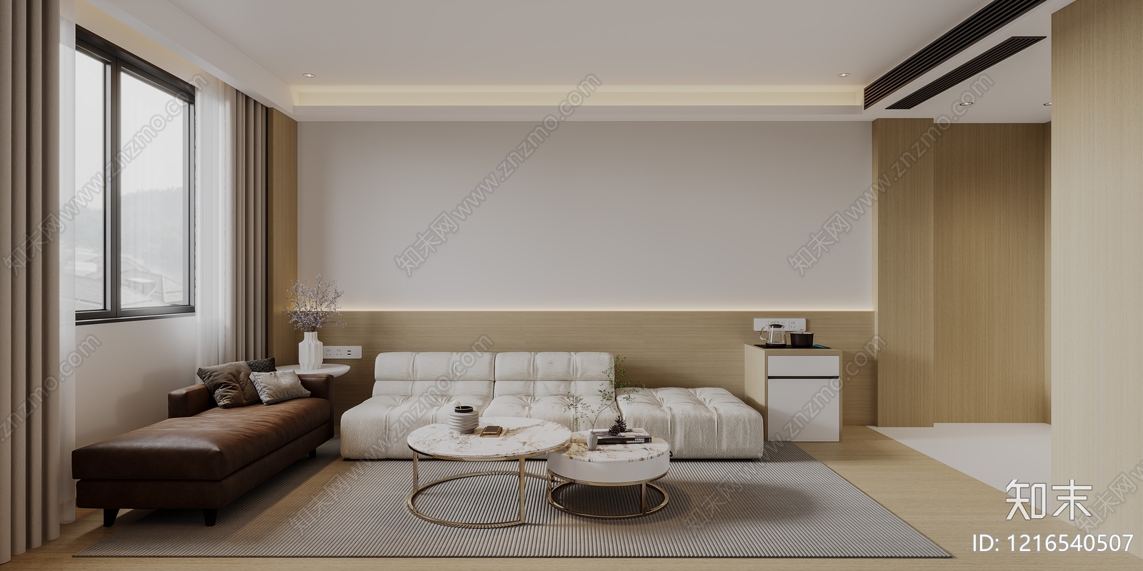 现代简约酒店客房3D模型下载【ID:1216540507】
