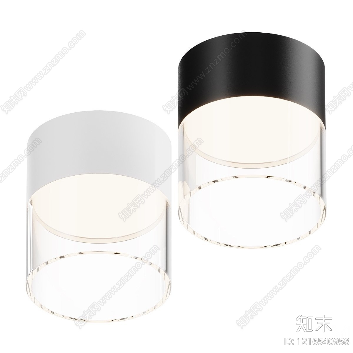现代简约筒灯3D模型下载【ID:1216540958】