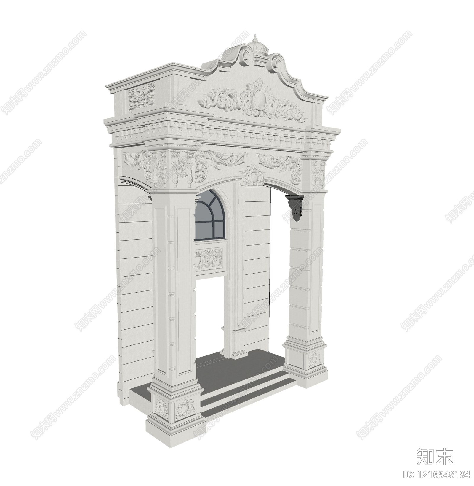 欧式古典入口大门SU模型下载【ID:1216548194】