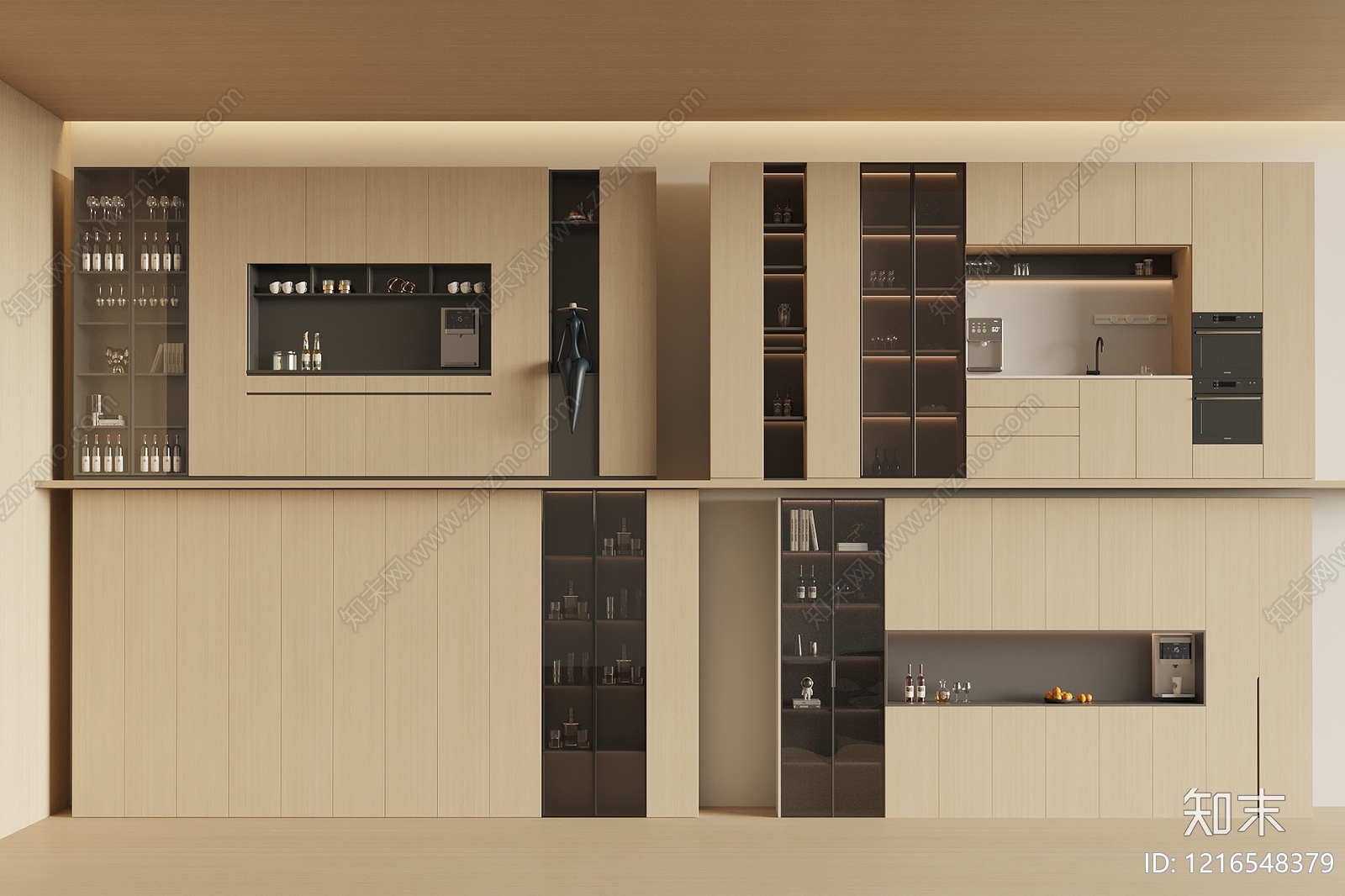 极简餐边柜3D模型下载【ID:1216548379】