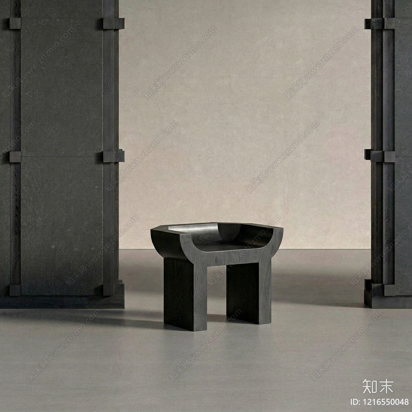 新中式沙发凳3D模型下载【ID:1216550048】