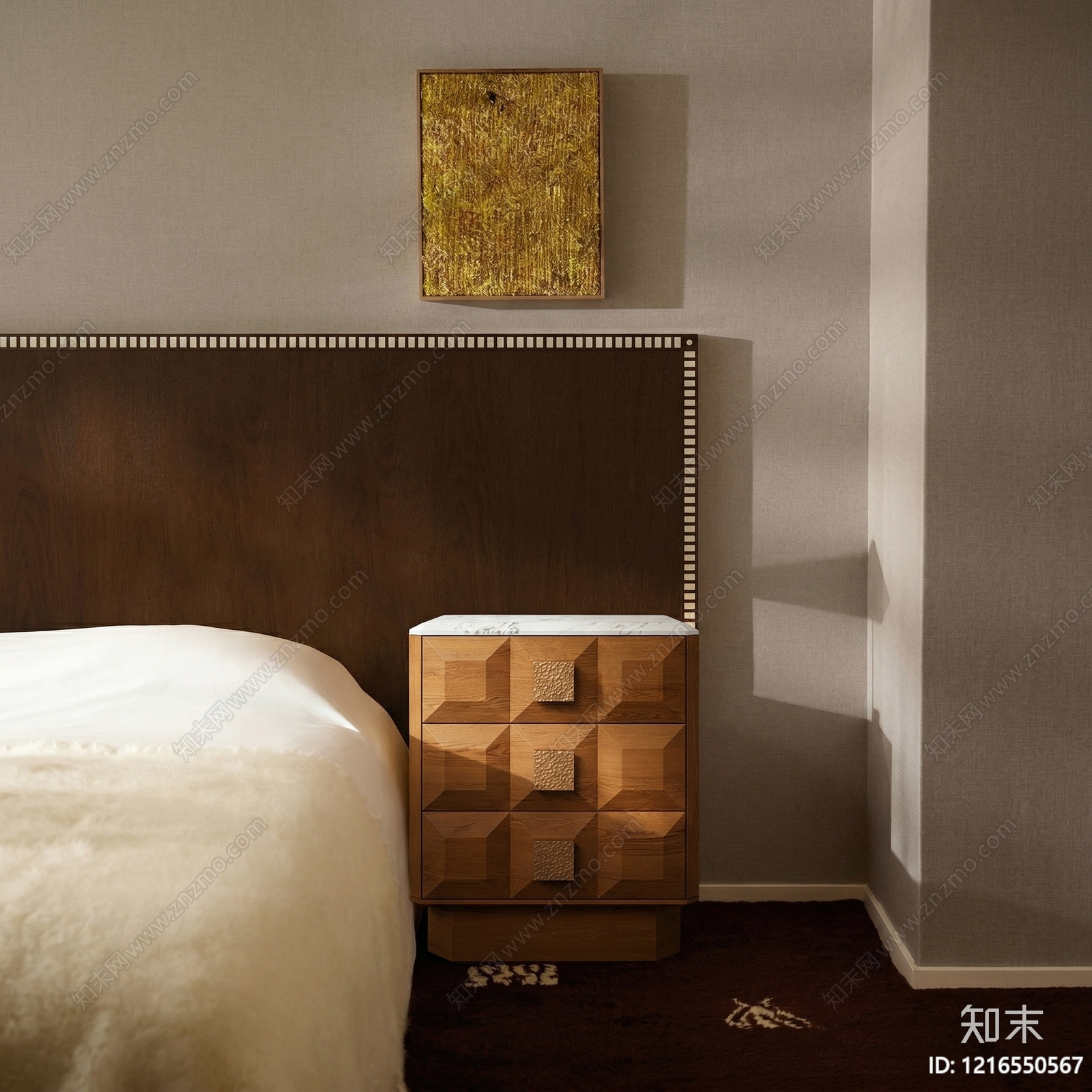 中古风床头柜SU模型下载【ID:1216550567】