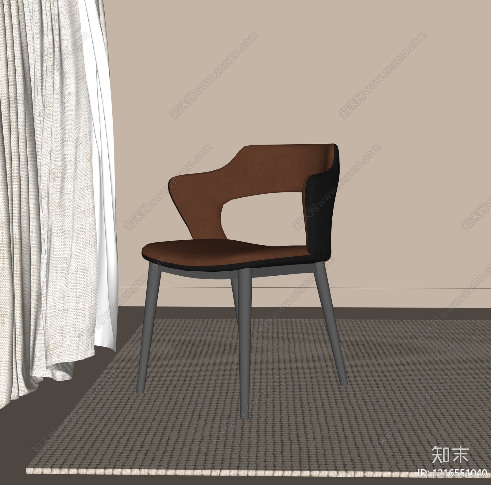 现代餐椅SU模型下载【ID:1216551040】