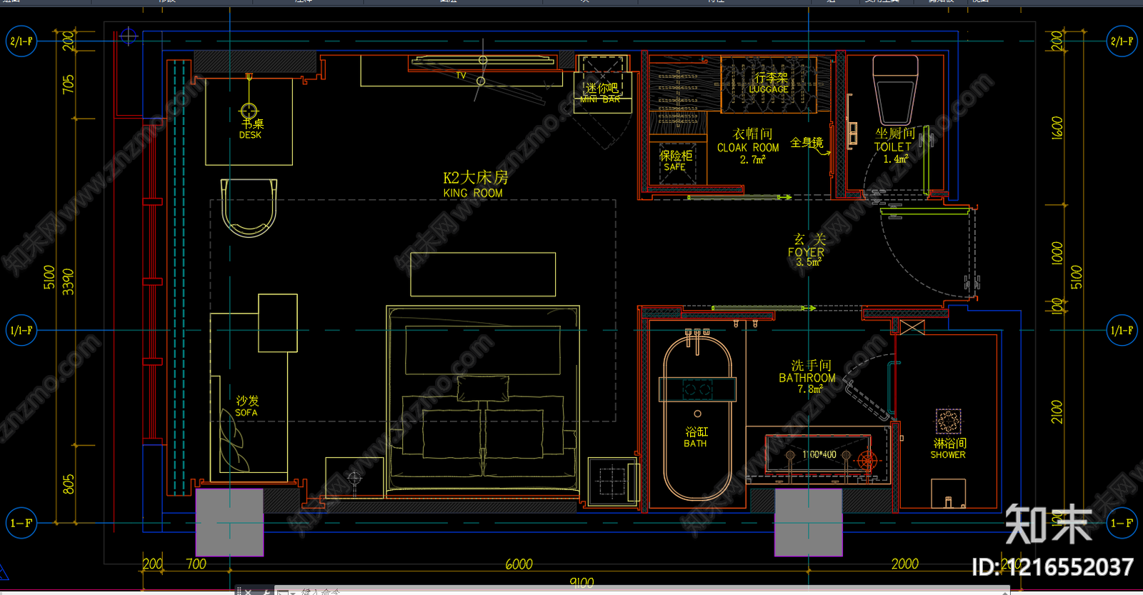 酒店客房施工图下载【ID:1216552037】