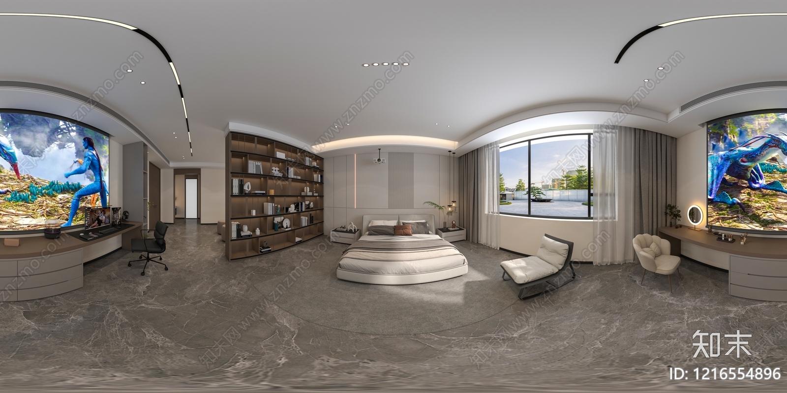 现代简约家居卧室3D模型下载【ID:1216554896】
