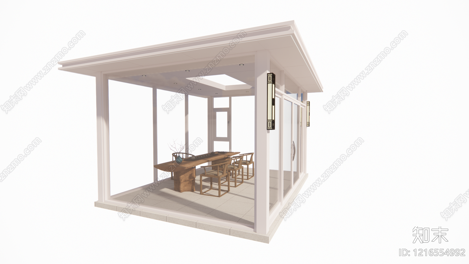 新中式小公建SU模型下载【ID:1216554992】