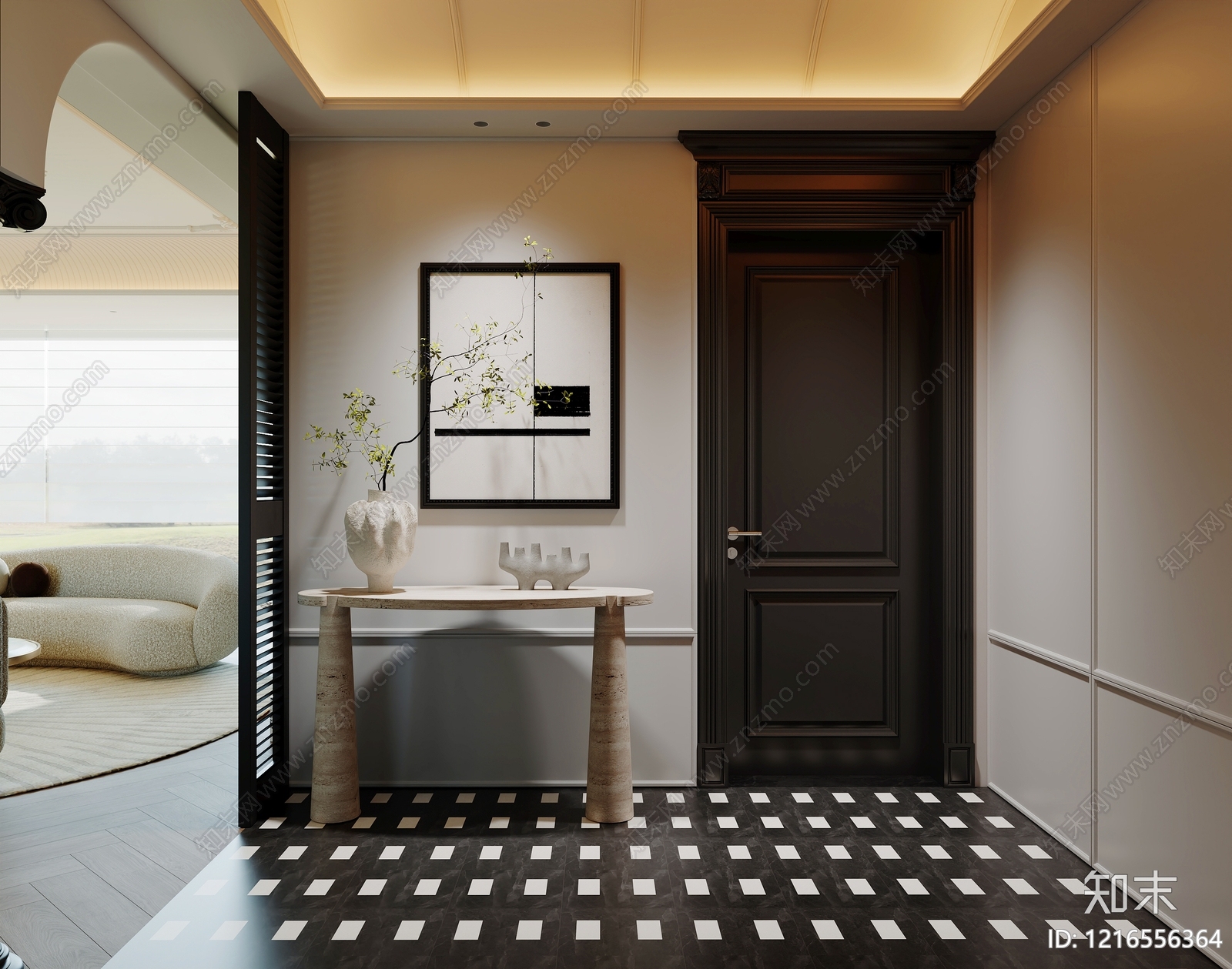 现代法式玄关3D模型下载【ID:1216556364】