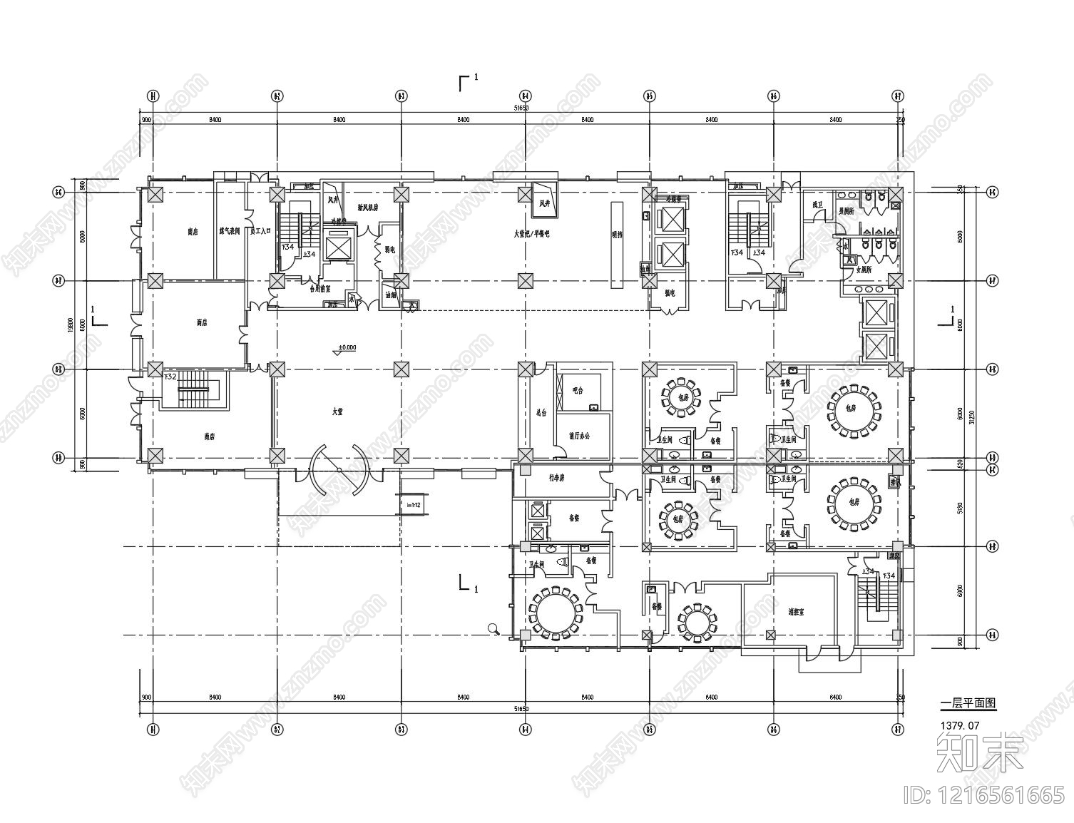 现代酒店建筑施工图下载【ID:1216561665】