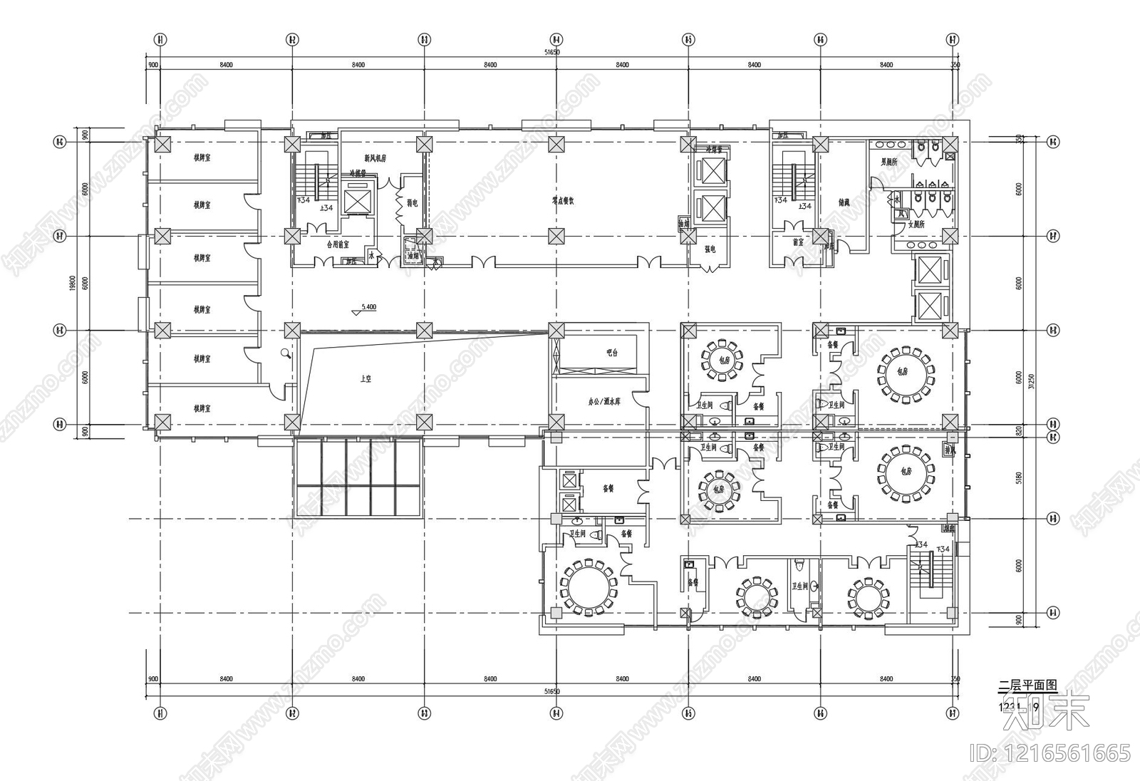 现代酒店建筑cad施工图下载【ID:1216561665】