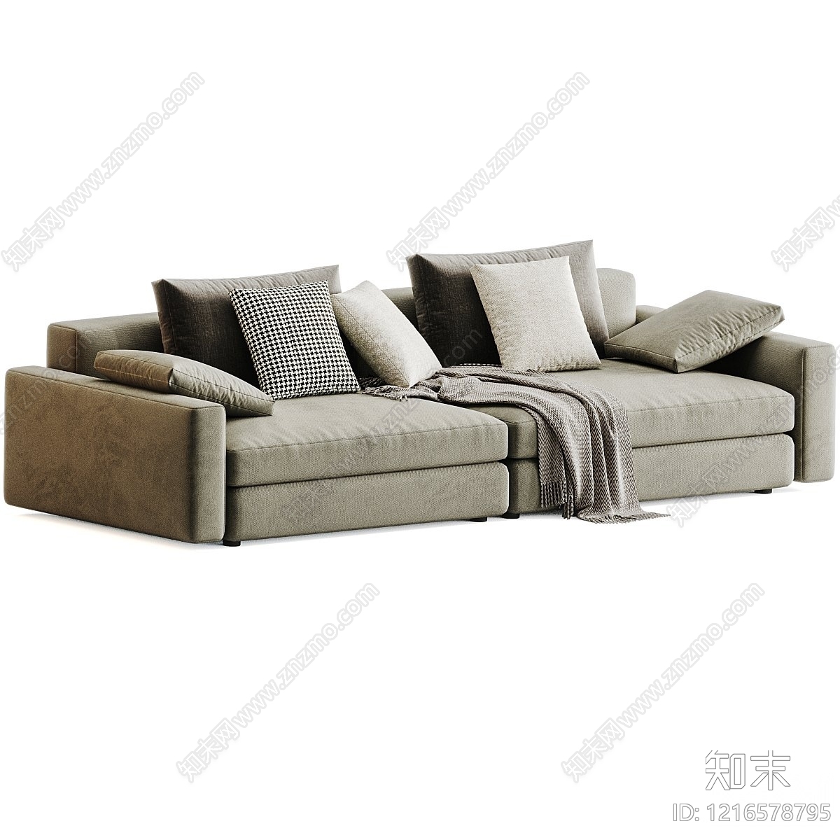 现代简约双人沙发3D模型下载【ID:1216578795】