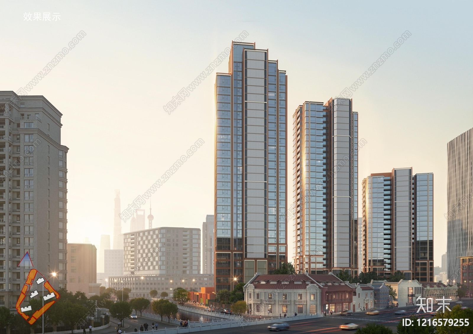 现代小区建筑下载【ID:1216579255】