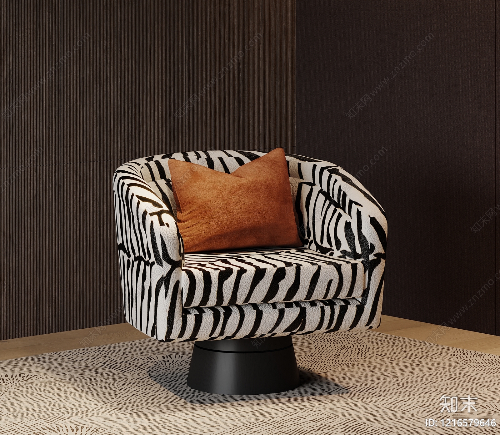 现代轻奢单人沙发3D模型下载【ID:1216579646】