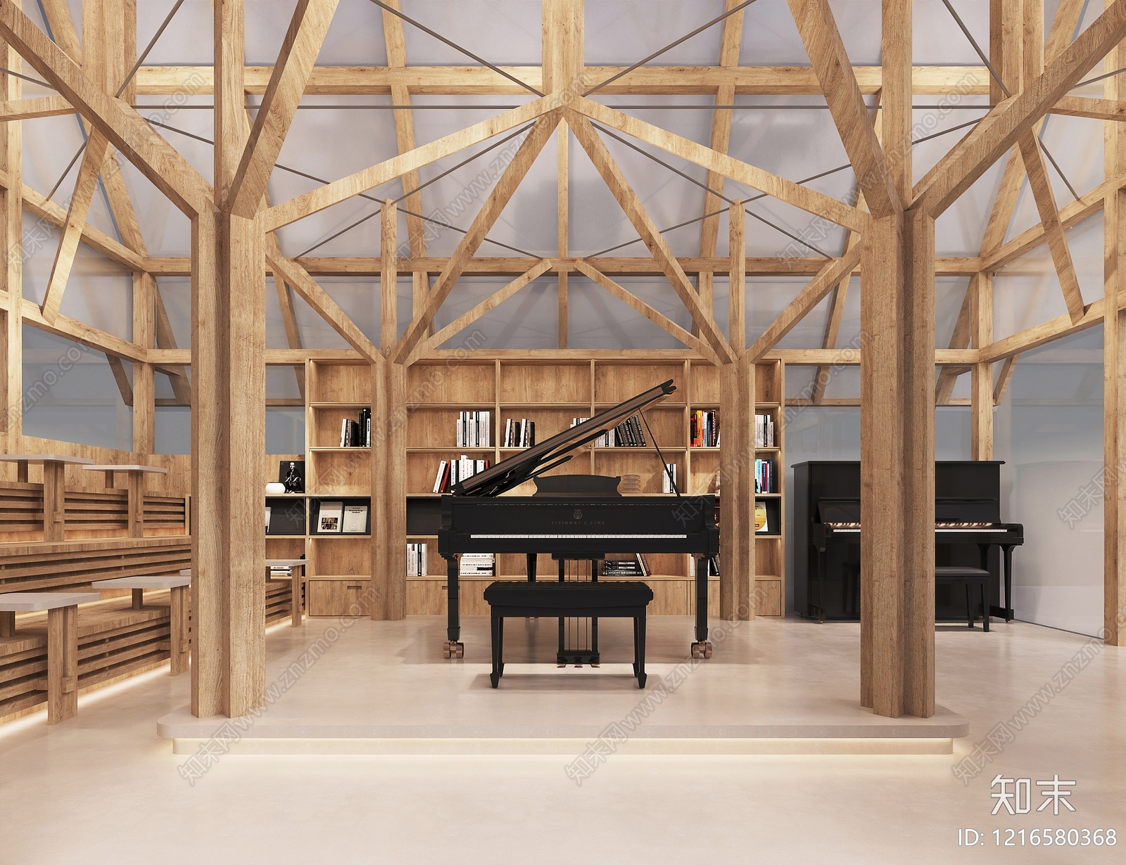 原木风其他商业建筑3D模型下载【ID:1216580368】