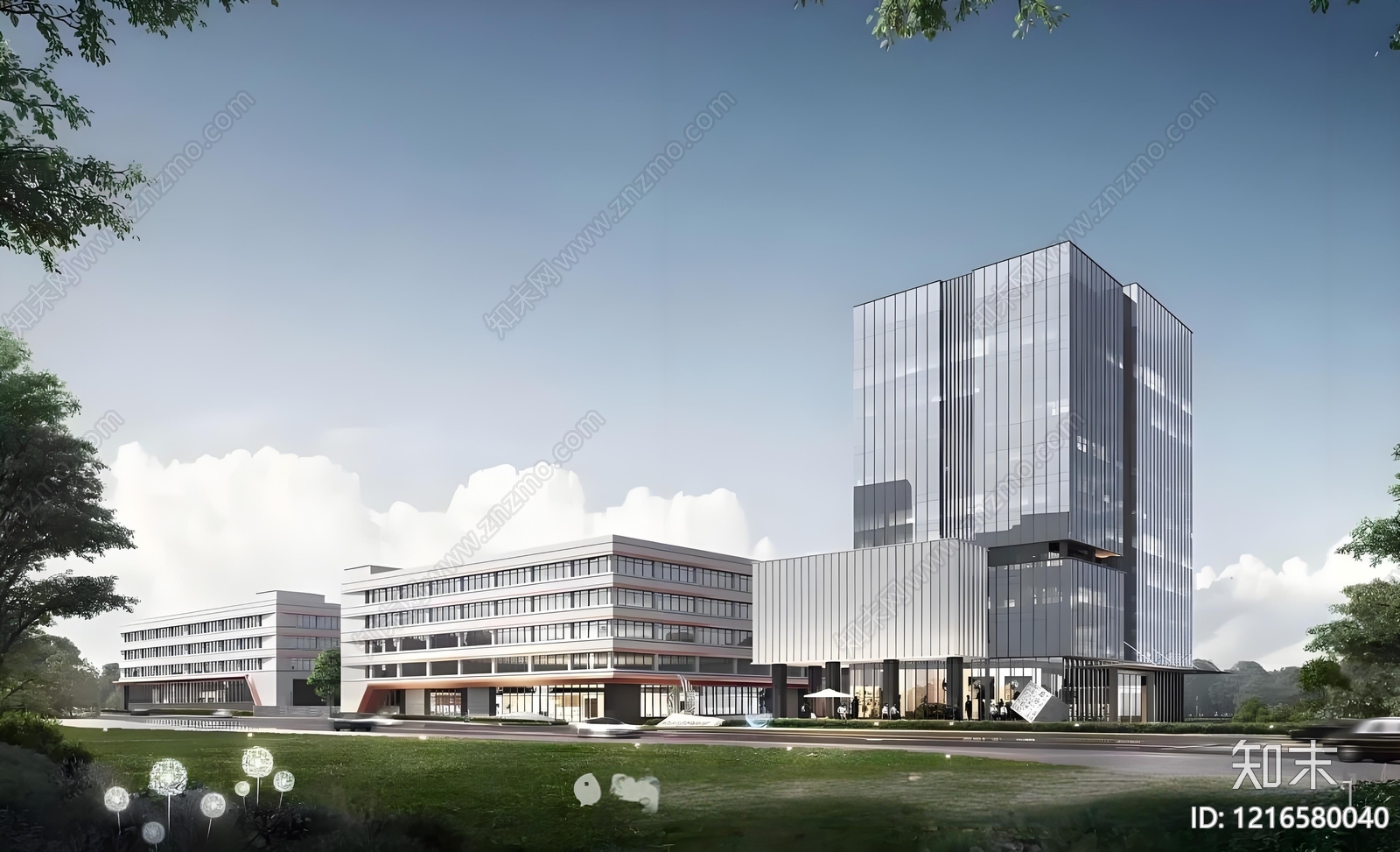 现代产业园建筑施工图下载【ID:1216580040】