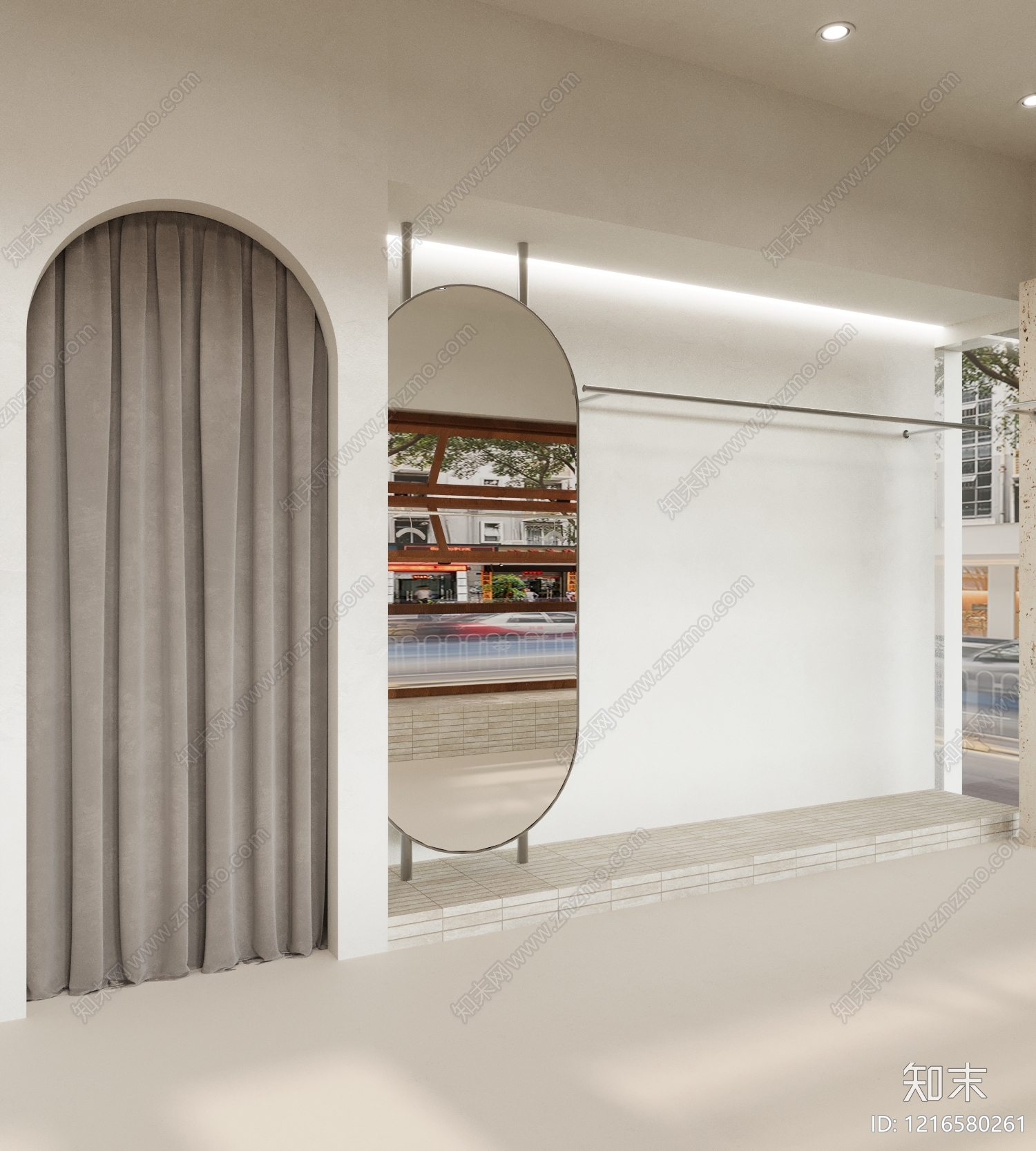 奶油风服装店3D模型下载【ID:1216580261】