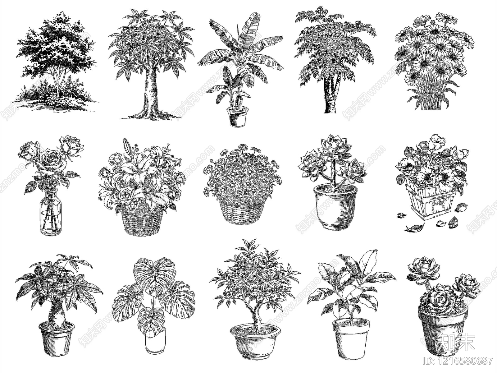 现代绿植施工图下载【ID:1216580687】