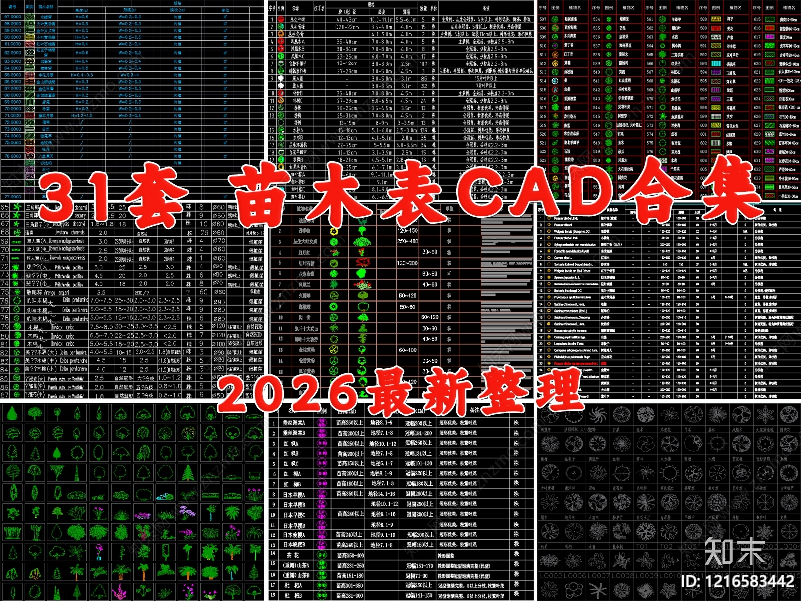 现代植物配置图库施工图下载【ID:1216583442】
