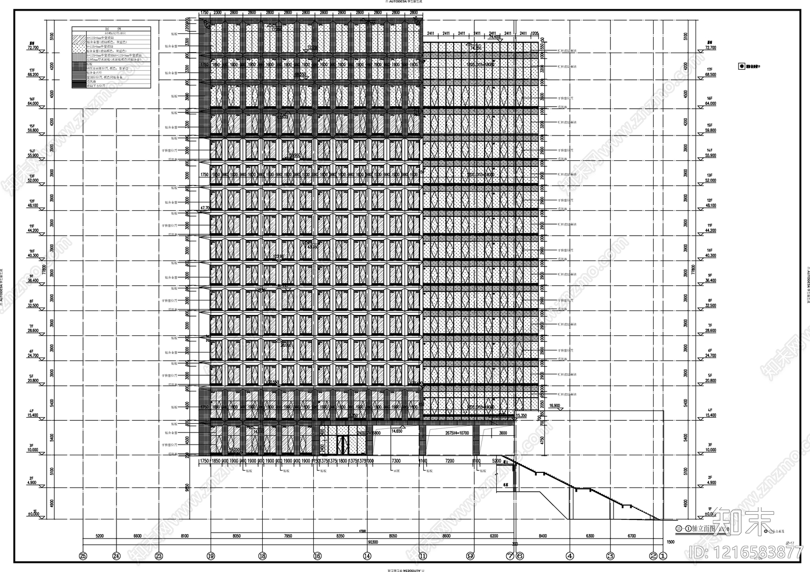 现代办公楼建筑cad施工图下载【ID:1216583877】