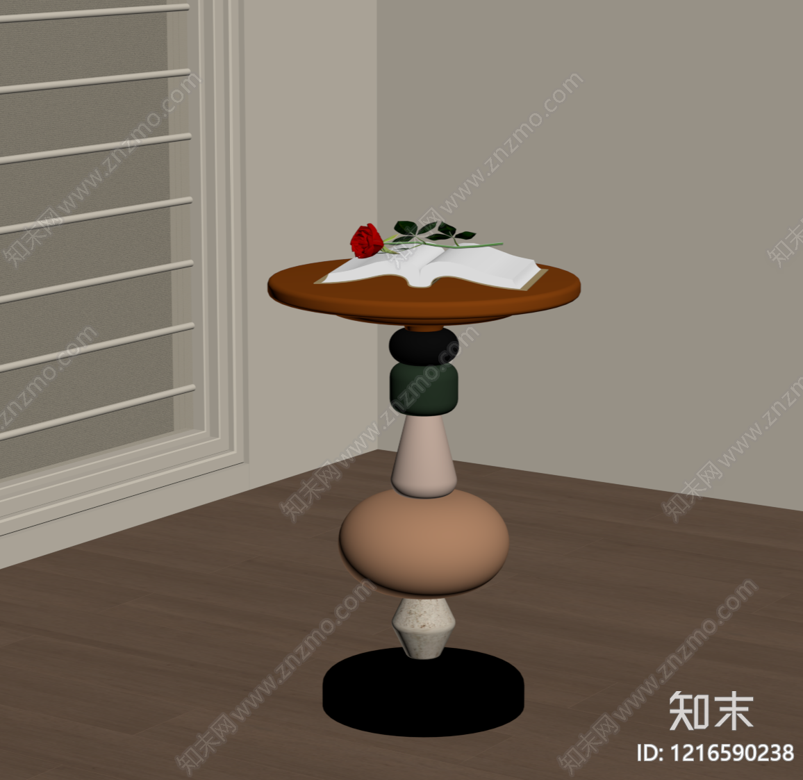 奶油风边几SU模型下载【ID:1216590238】