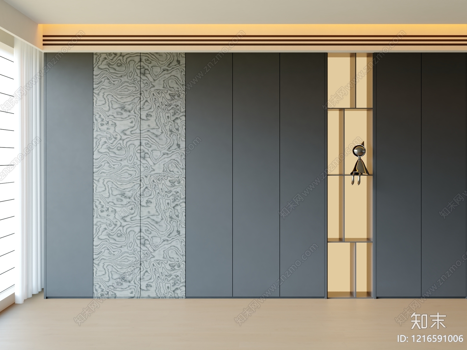 现代极简书柜3D模型下载【ID:1216591006】
