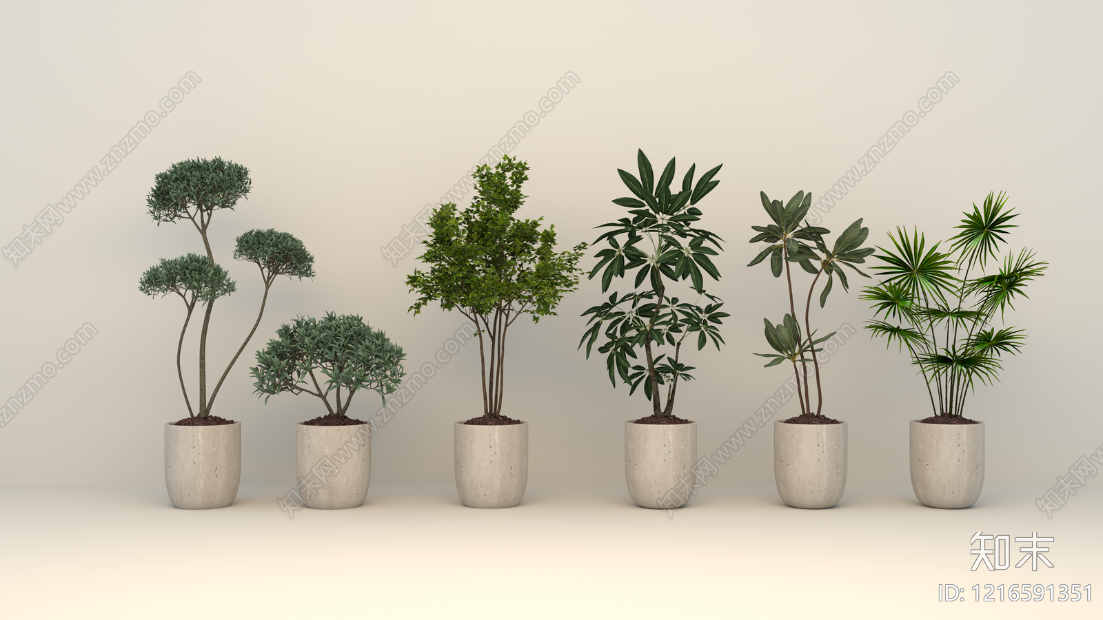 现代简约盆栽3D模型下载【ID:1216591351】