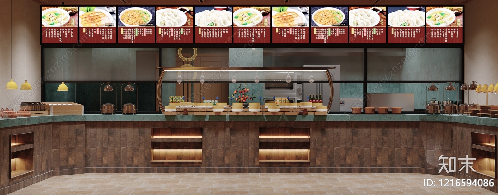 新中式中餐厅3D模型下载【ID:1216594086】