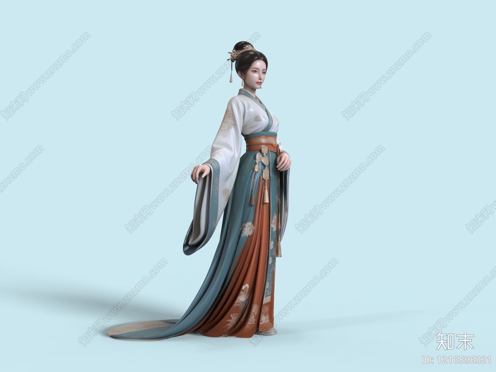 宋式美学女人SU模型下载【ID:1216596321】
