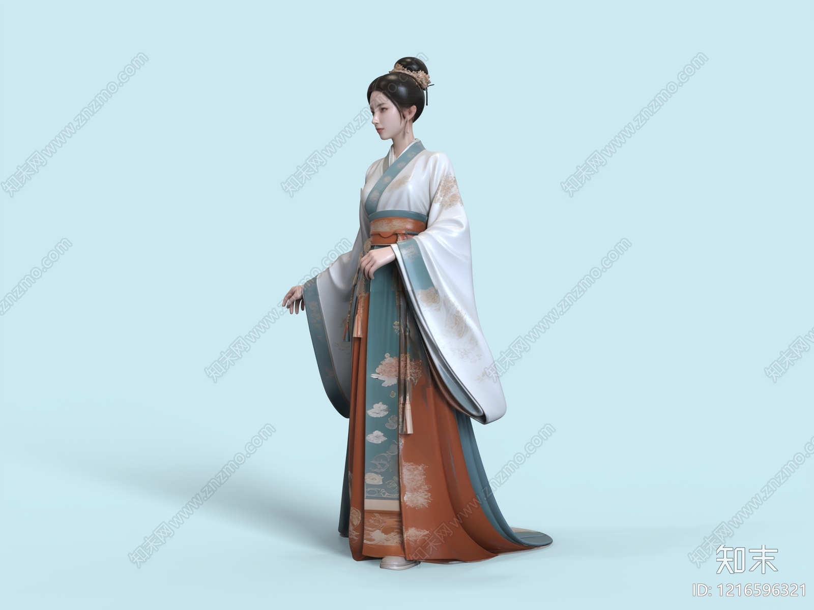 宋式美学女人SU模型下载【ID:1216596321】