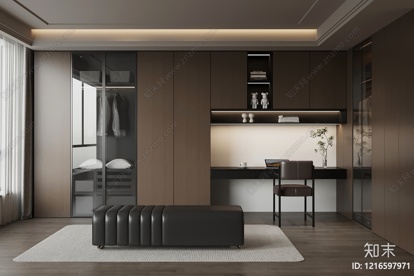 现代衣帽间SU模型下载【ID:1216597971】