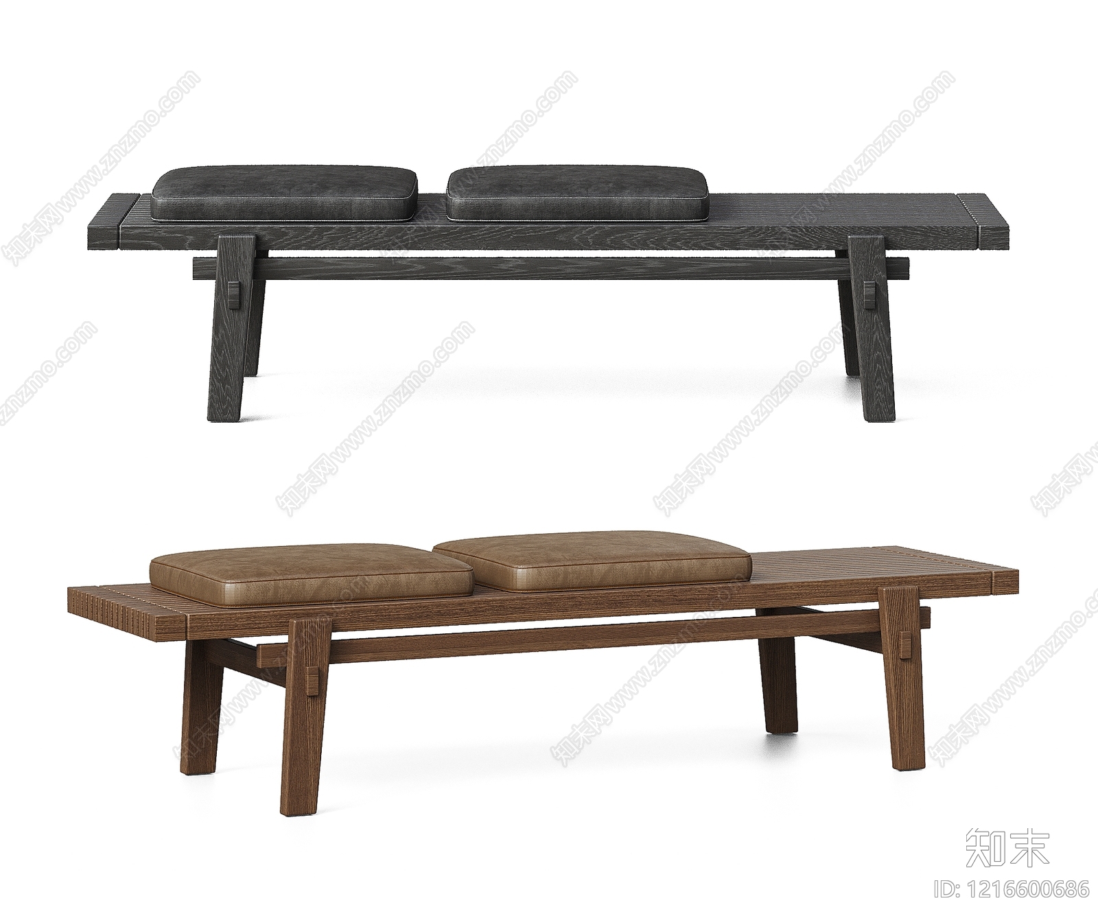日式床尾凳3D模型下载【ID:1216600686】