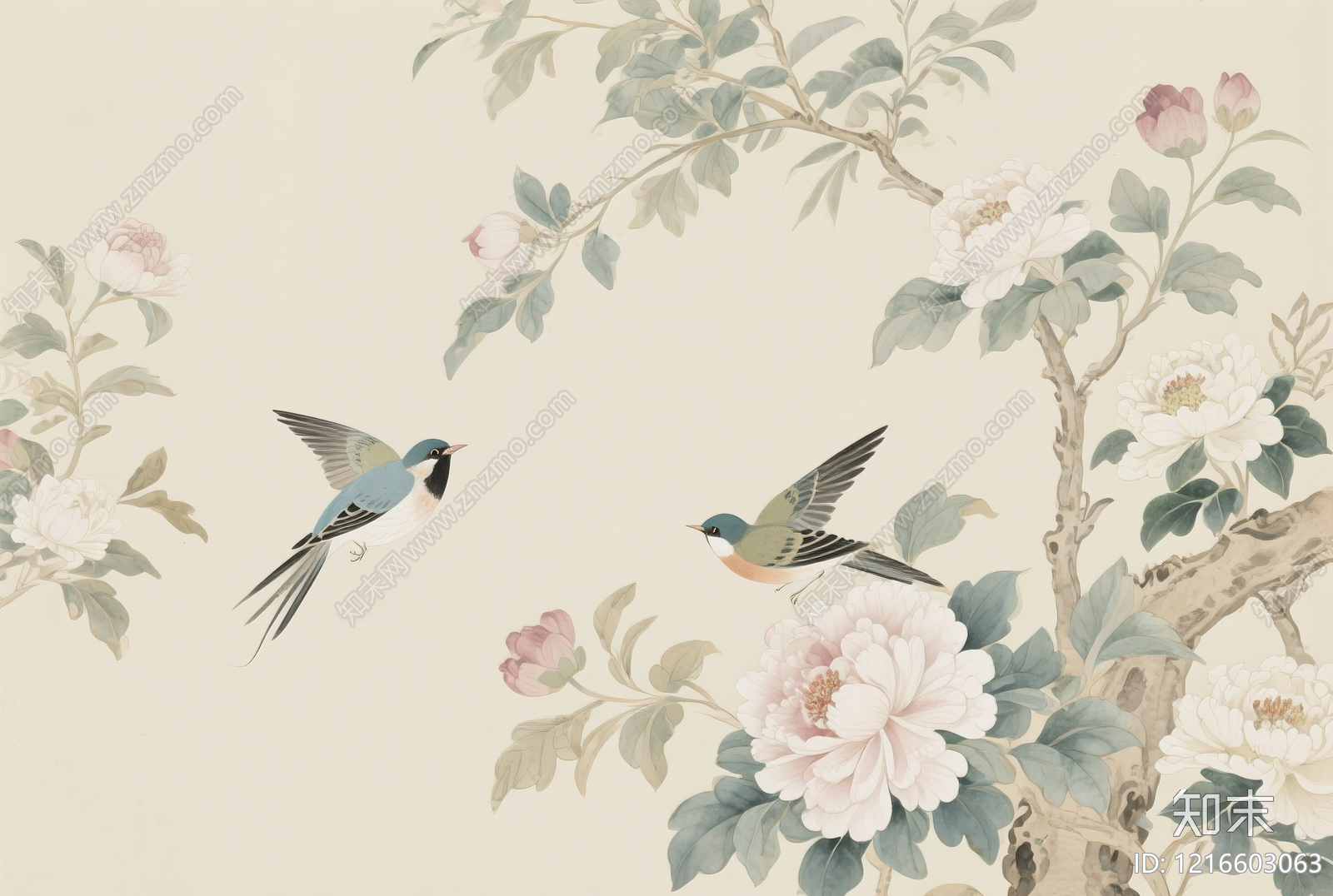 新中式装饰画贴图下载【ID:1216603063】