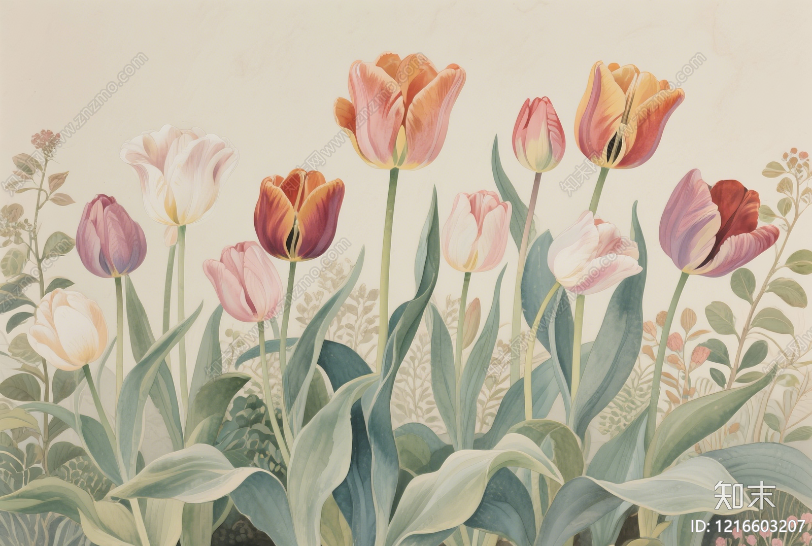 法式水彩背景贴图下载【ID:1216603207】