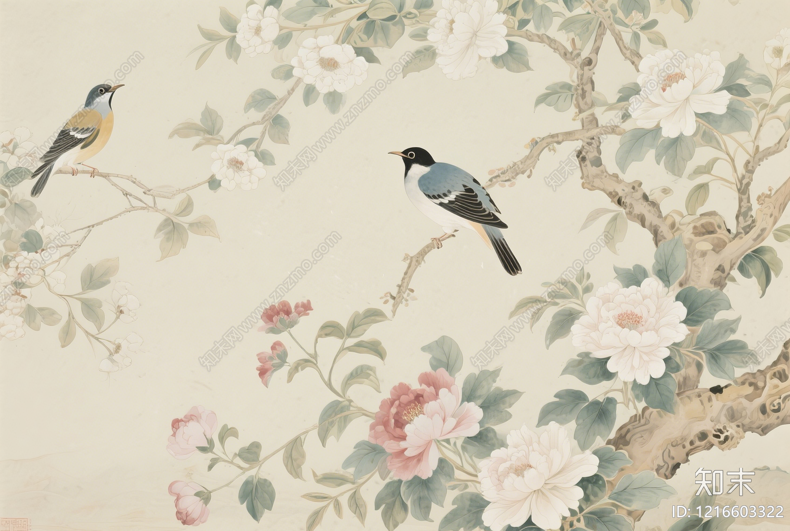 新中式装饰画贴图下载【ID:1216603322】