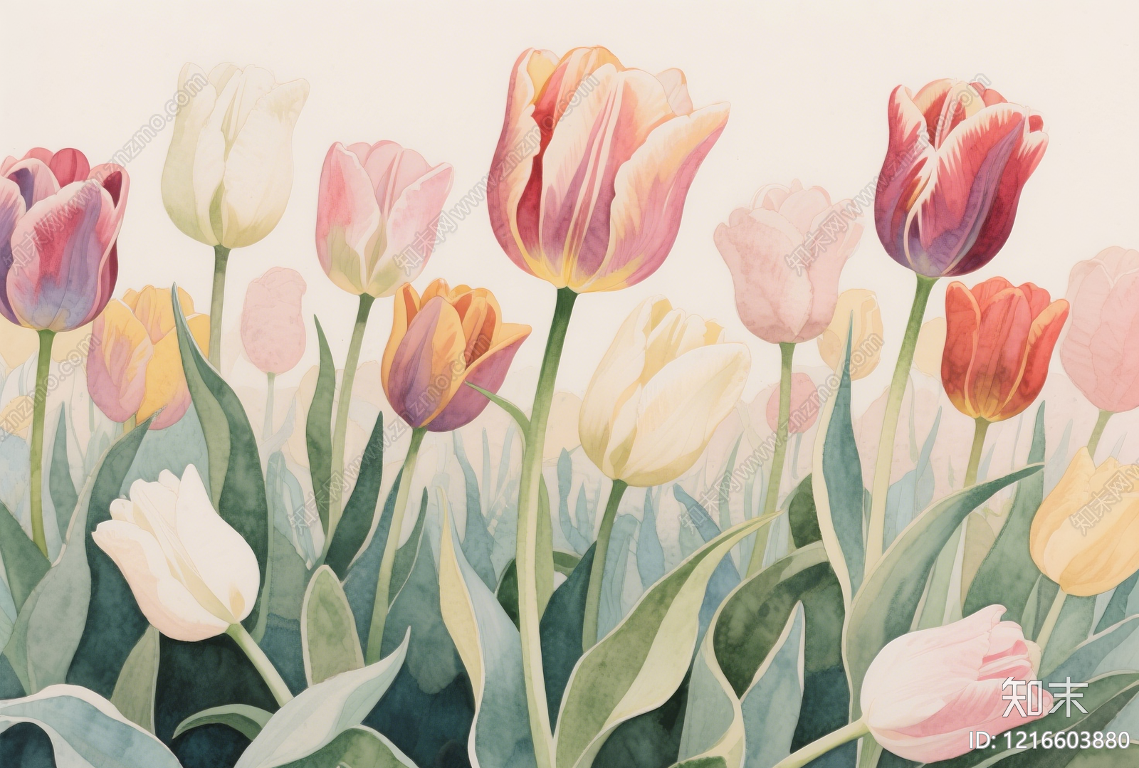 法式水彩背景贴图下载【ID:1216603880】