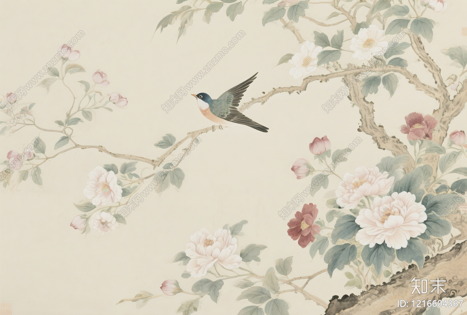 新中式装饰画贴图下载【ID:1216604367】