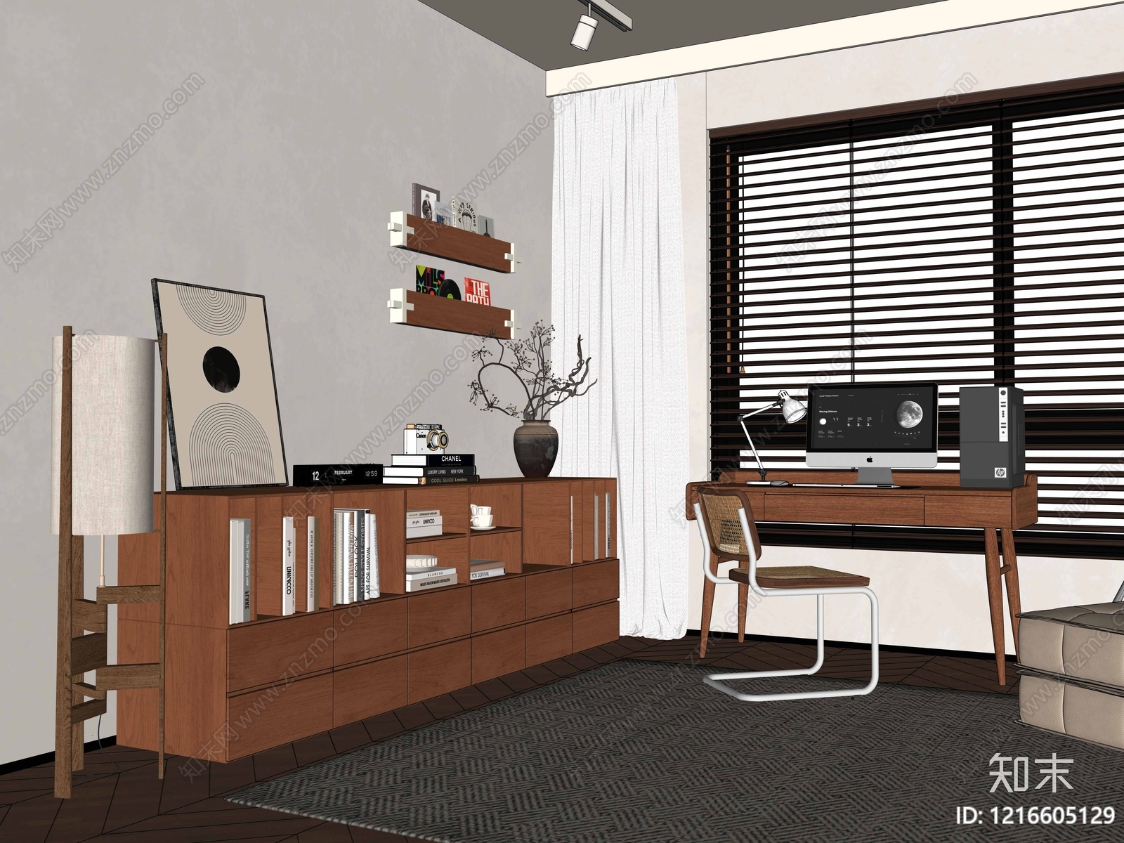 中古风书房3D模型下载【ID:1216605129】