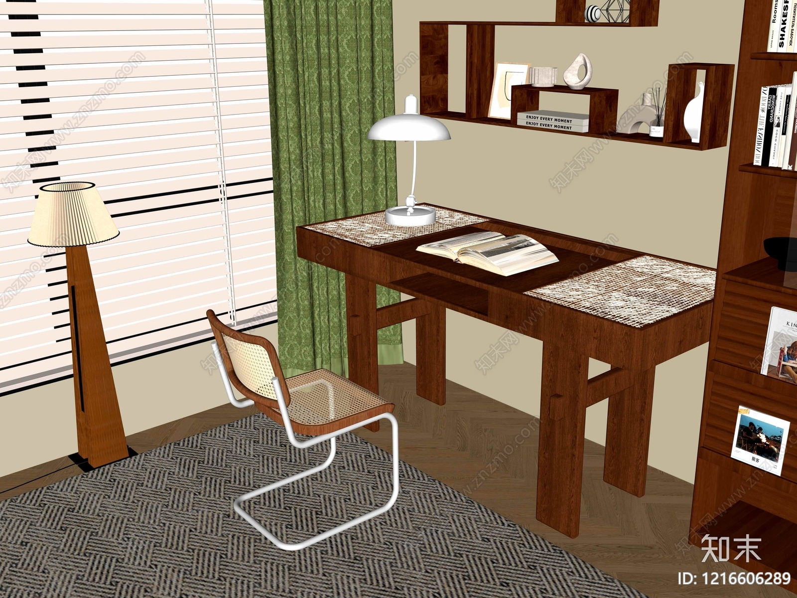 中古风书房3D模型下载【ID:1216606289】